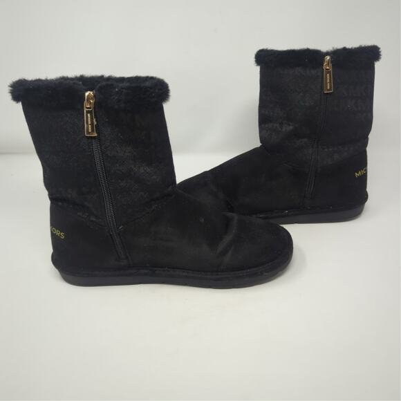 Michael Kors Black Faux Fur Boots Shoes Womens Size 5 - Picture 6 of 8